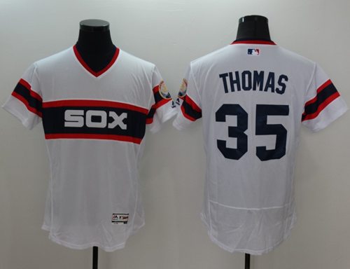 White Sox #35 Frank Thomas White Flexbase Authentic Collection Alternate Home Stitched MLB Jersey